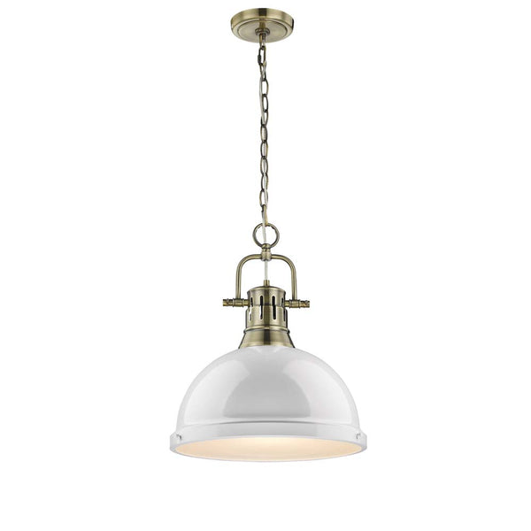 Duncan AB One Light Pendant in Aged Brass Finish