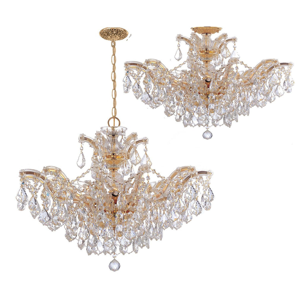 Crystorama - 4439-GD-CL-S_CEILING - Six Light Ceiling Mount - Maria Theresa - Gold