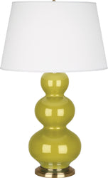 Robert Abbey - CI40X - One Light Table Lamp - Triple Gourd - Citron Glazed w/Antique Brass