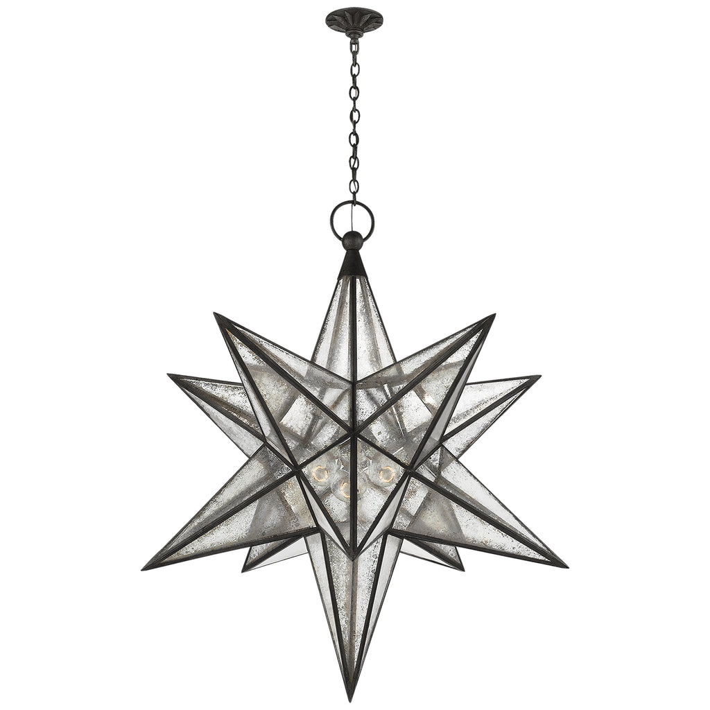 Visual Comfort Signature - CHC 5213AI-AM - Three Light Lantern - Moravian Star - Aged Iron