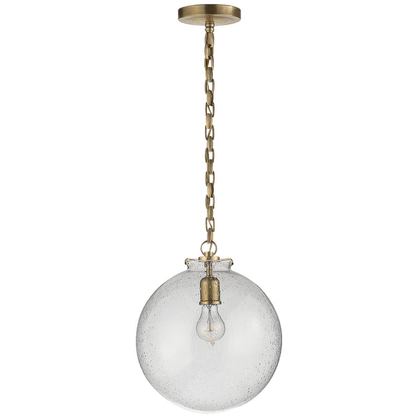 Katie Globe One Light Pendant in Hand-Rubbed Antique Brass Finish