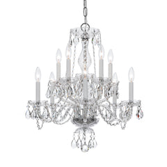 Crystorama - 5080-CH-CL-SAQ - Ten Light Chandelier - Traditional Crystal - Polished Chrome