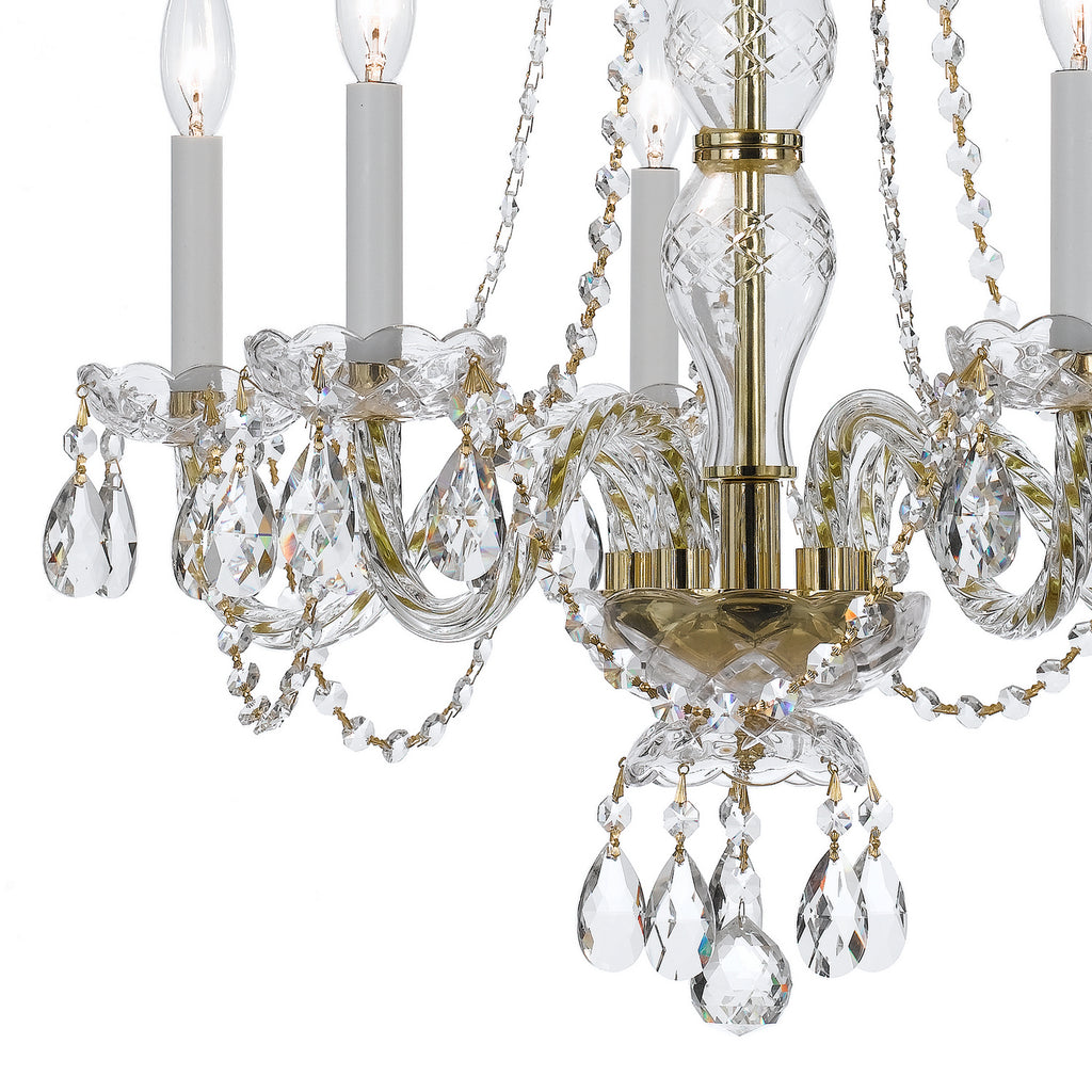Crystorama - 5085-PB-CL-MWP - Five Light Chandelier - Traditional Crystal - Polished Brass