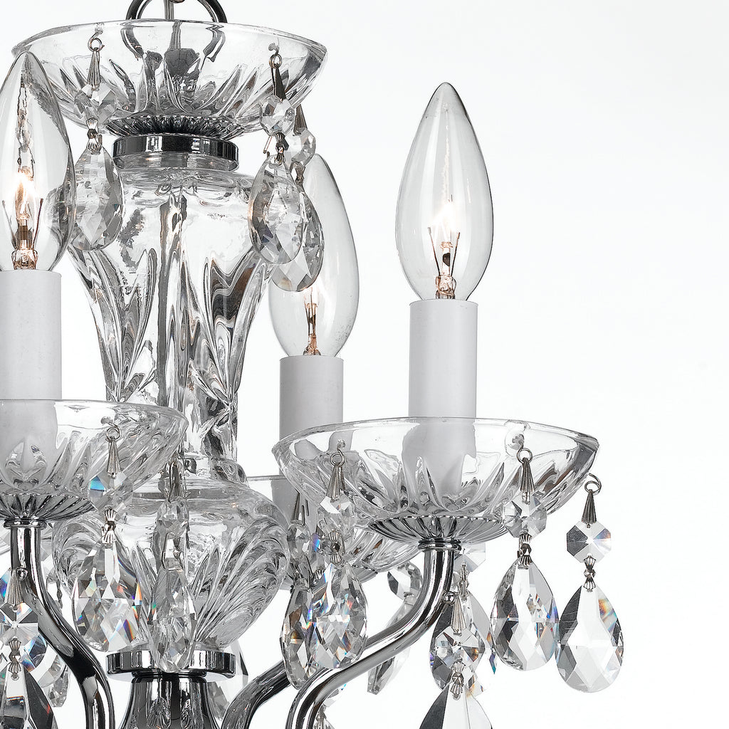 Crystorama - 5534-CH-CL-MWP - Four Light Mini Chandelier - Traditional Crystal - Polished Chrome