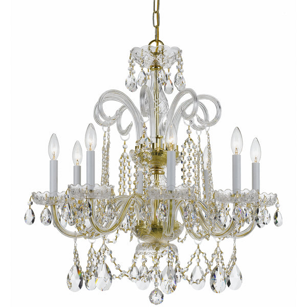 Traditional Crystal Eight Light Chandelier