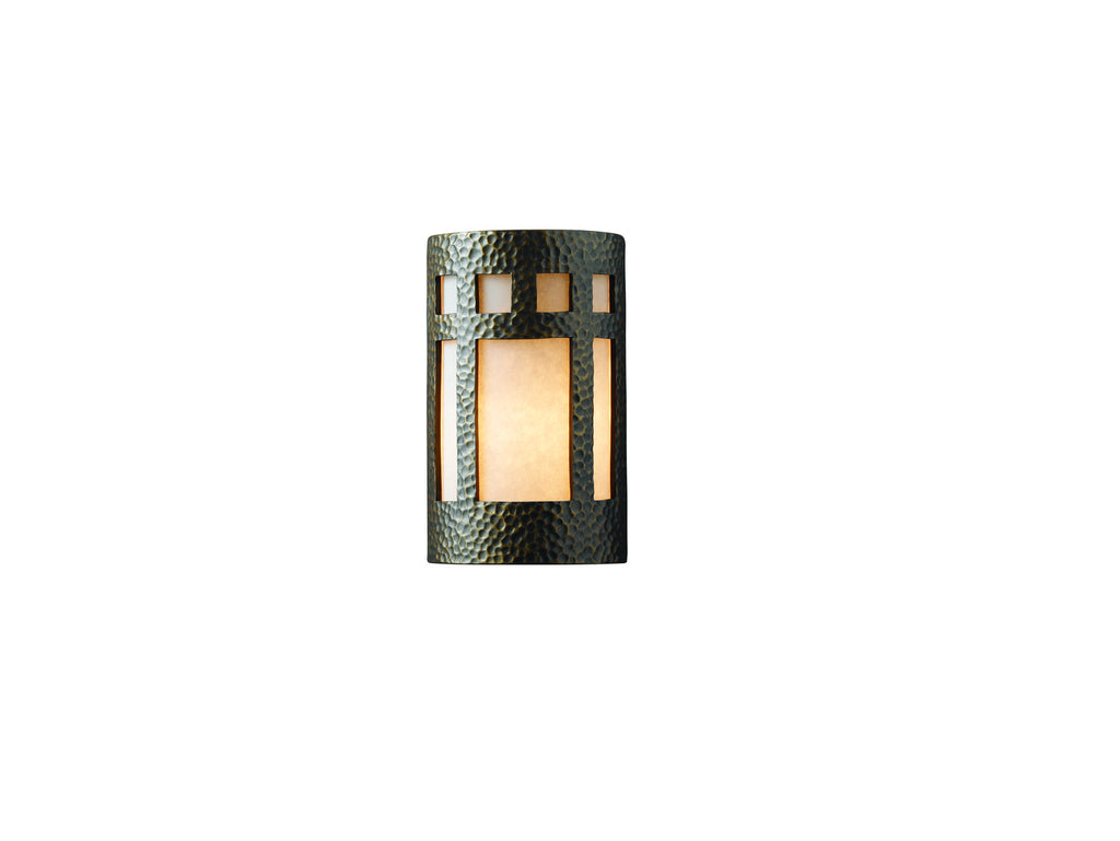 Justice Designs - CER-7355-HMBR-LED2-2000 - LED Lantern - Ambiance - Hammered Brass