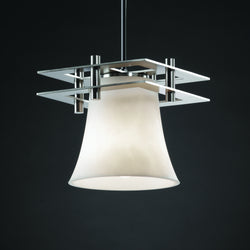 Justice Designs - CLD-8165-20-NCKL-BKCD - One Light Pendant - Clouds - Brushed Nickel