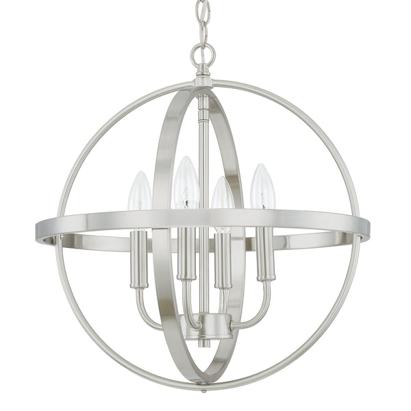 Hartwell Four Light Pendant in Brushed Nickel Finish
