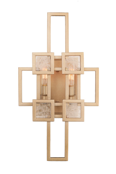 Metropolis Two Light Wall Sconce in Modern Gold Finish