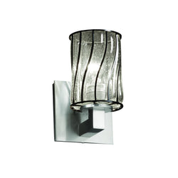 Justice Designs - WGL-8921-10-SWCB-NCKL - Wall Sconce - Wire Glass - Brushed Nickel