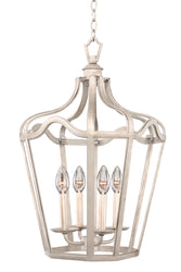 Kalco - 7414PS - Four Light Hanging Lantern - Livingston - Pearl Silver
