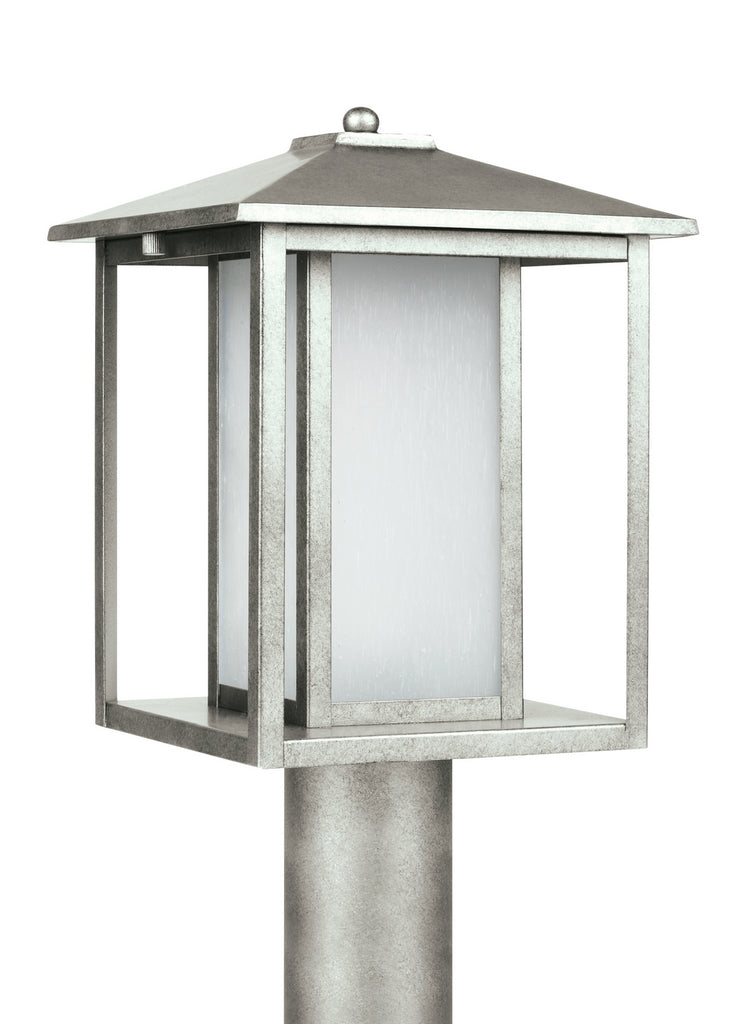 Generation Lighting. - 89129-57 - One Light Outdoor Post Lantern - Hunnington - Weathered Pewter
