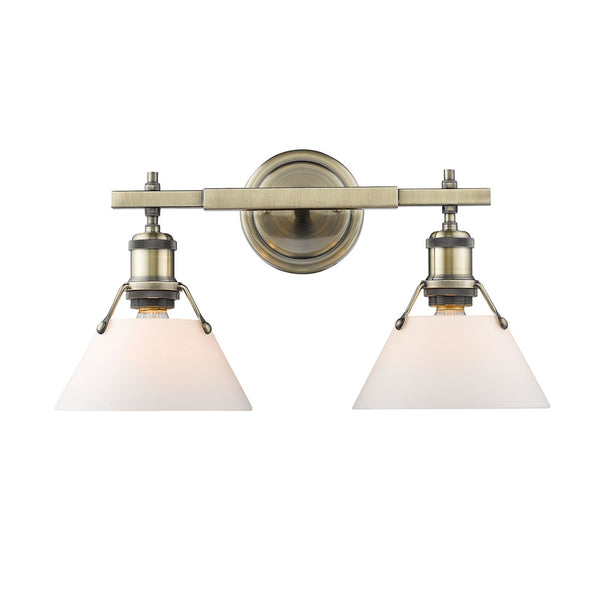 Orwell AB Two Light Bath Vanity in Aged Brass Finish