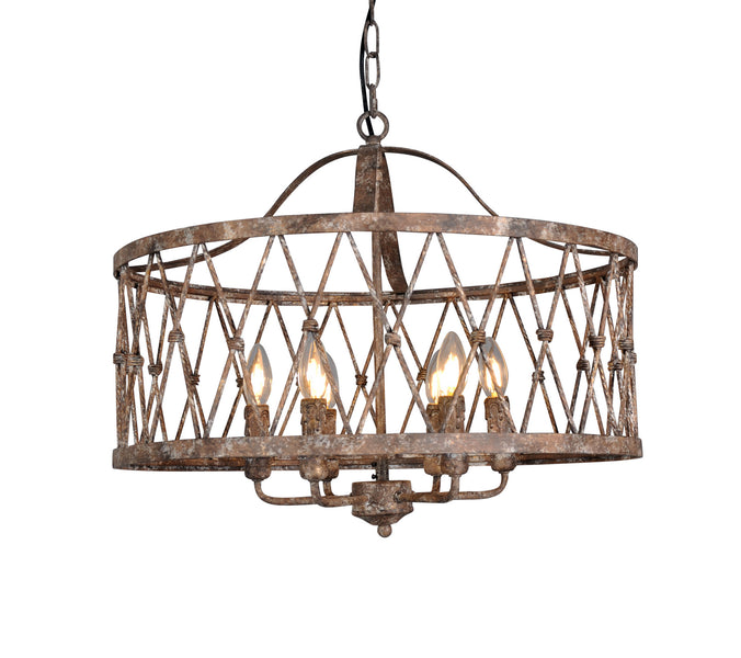 Aida Six Light Chandelier in Washed Rustic Gold Finish