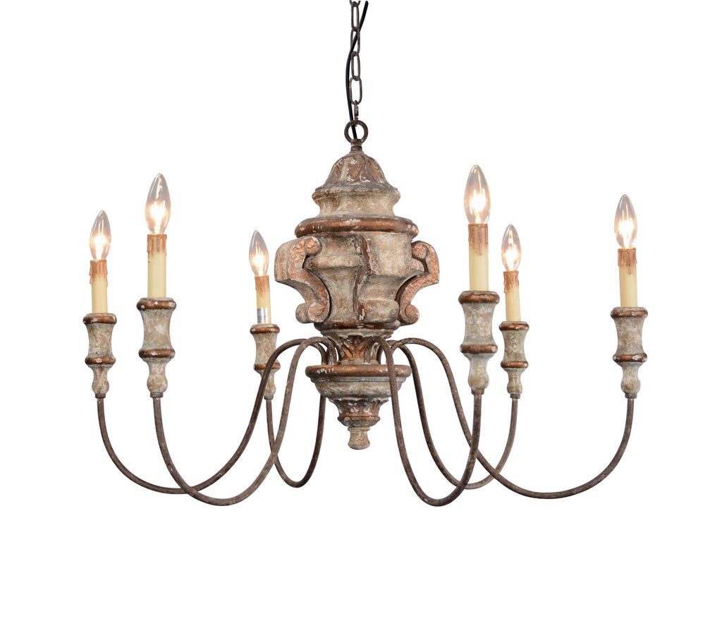 Terracotta Designs - H6229-6 - Six Light Chandelier - Cianna - Smoked Gold And Gray