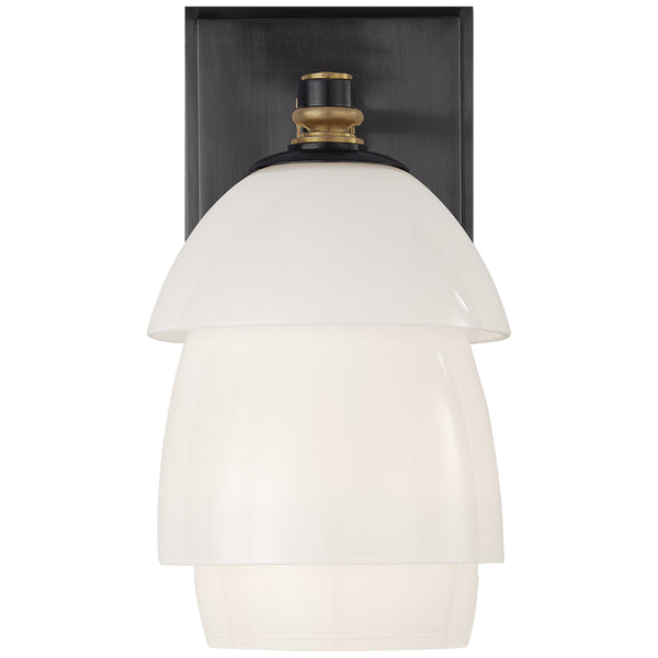 Whitman One Light Wall Sconce in Bronze And Hand-Rubbed Antique Brass Finish