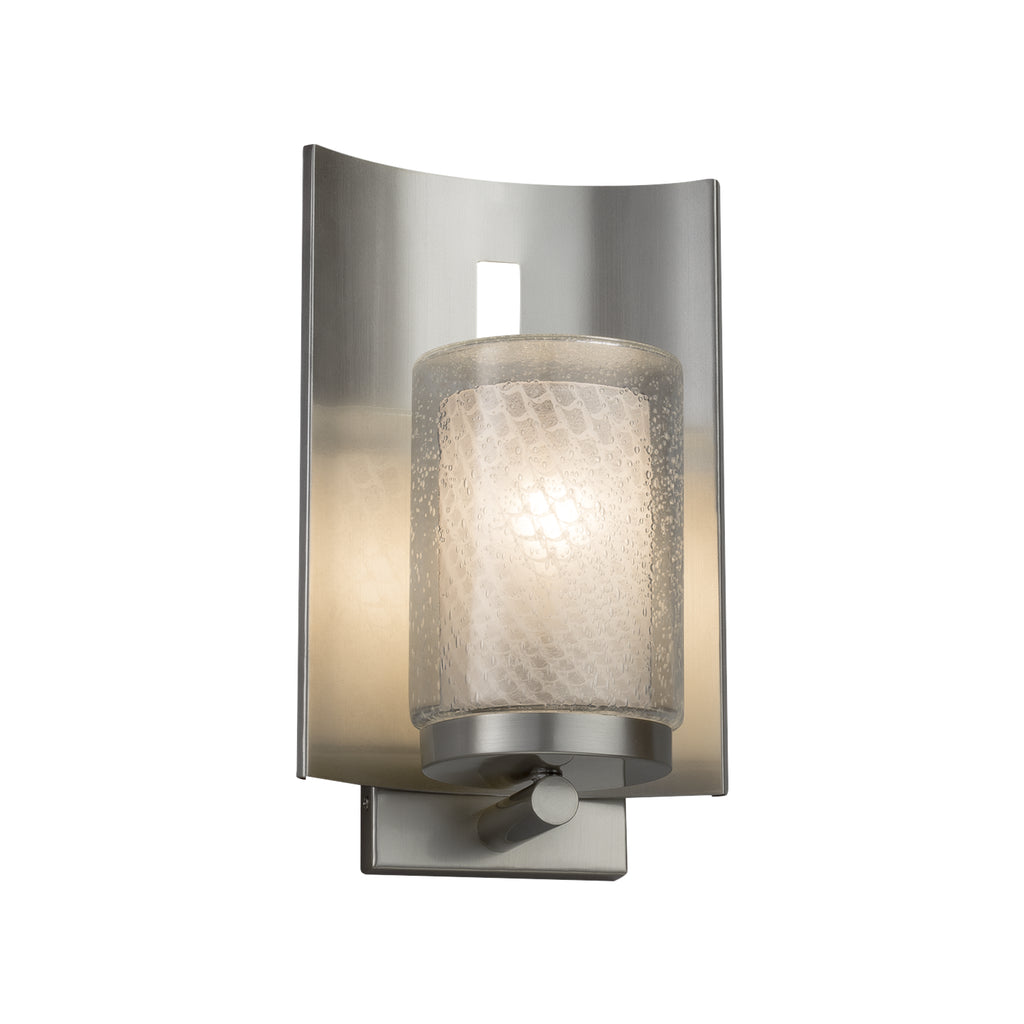 Justice Designs - FSN-7591W-10-WEVE-NCKL - Wall Sconce - Fusion - Brushed Nickel