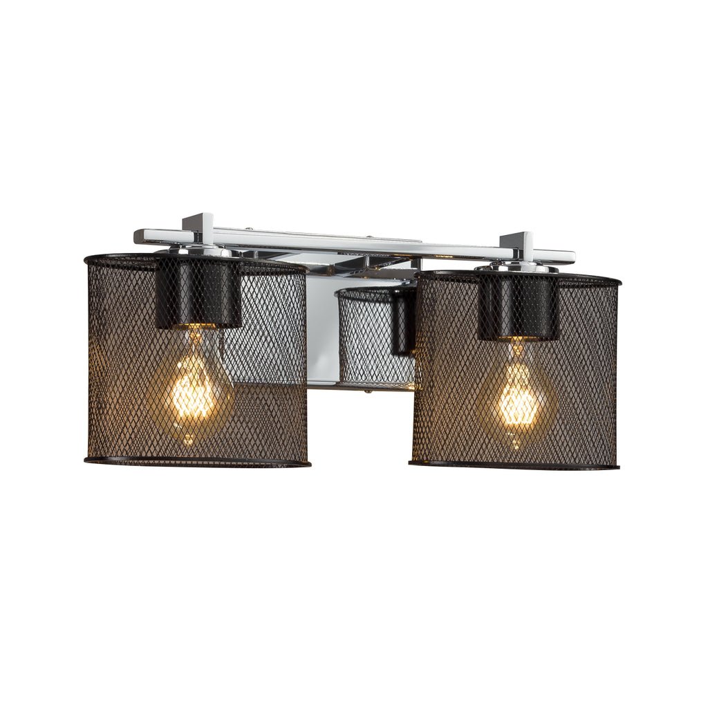 Justice Designs - MSH-8442-30-CROM - Two Light Bath Bar - Wire Mesh - Polished Chrome