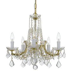 Crystorama - 4576-GD-CL-MWP - Five Light Chandelier - Maria Theresa - Gold