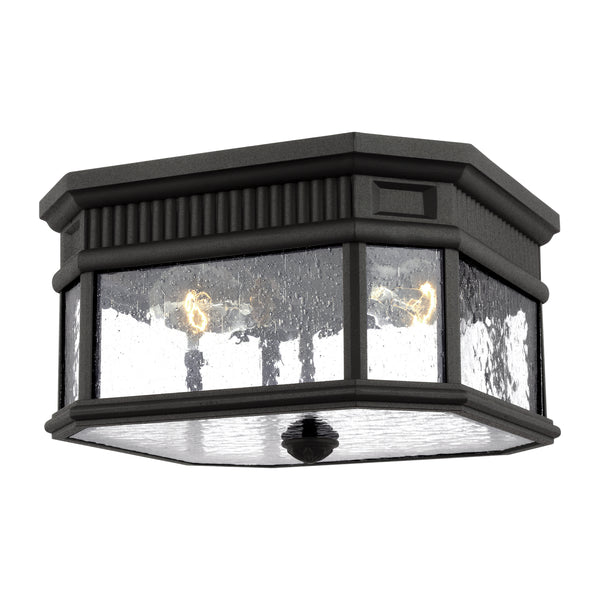 Cotswold Lane Two Light Outdoor Flush Mount in Black Finish