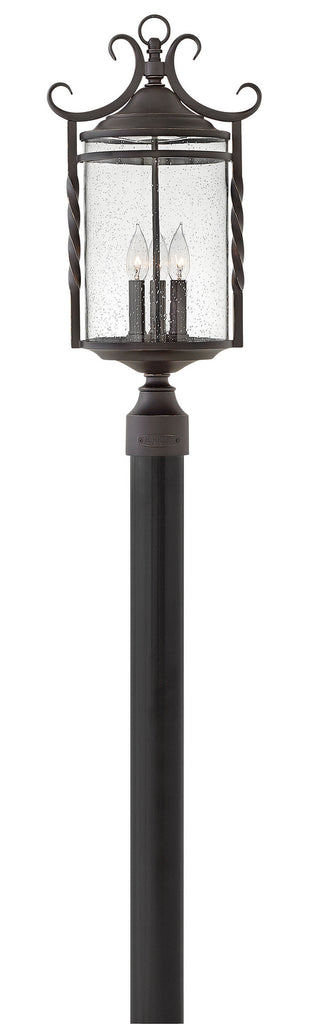Hinkley - 1141OL-CL - LED Post Top/ Pier Mount - Casa - Olde Black with Clear Seedy glass