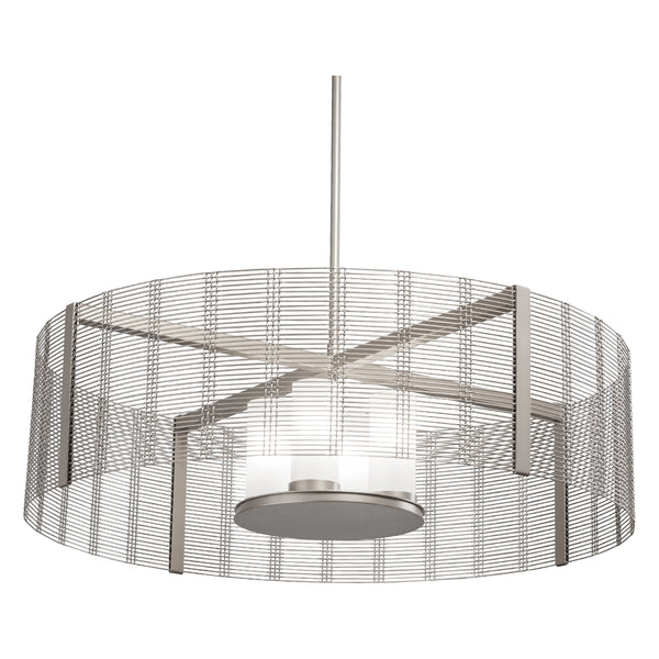 Downtown Mesh LED Pendant in Beige Silver Finish