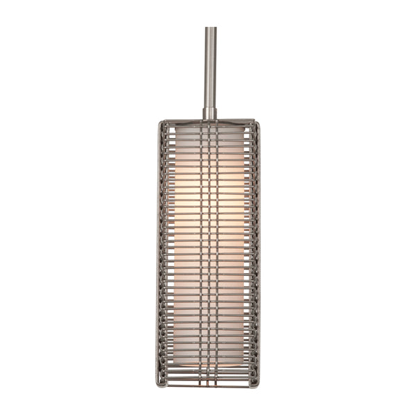 Downtown Mesh One Light Pendant in Beige Silver Finish