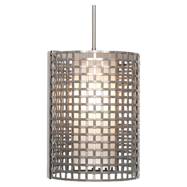 Tweed LED Pendant in Beige Silver Finish