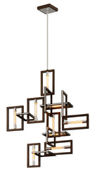 Troy Lighting - F6189 - Nine Light Pendant - Enigma - Bronze With Polished Stainless