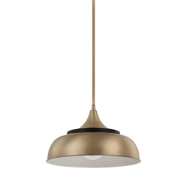 Max One Light Pendant in Brass and Onyx Finish