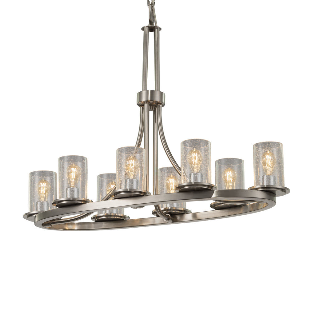 Justice Designs - FSN-8751-10-SEED-NCKL - Eight Light Chandelier - Fusion - Brushed Nickel