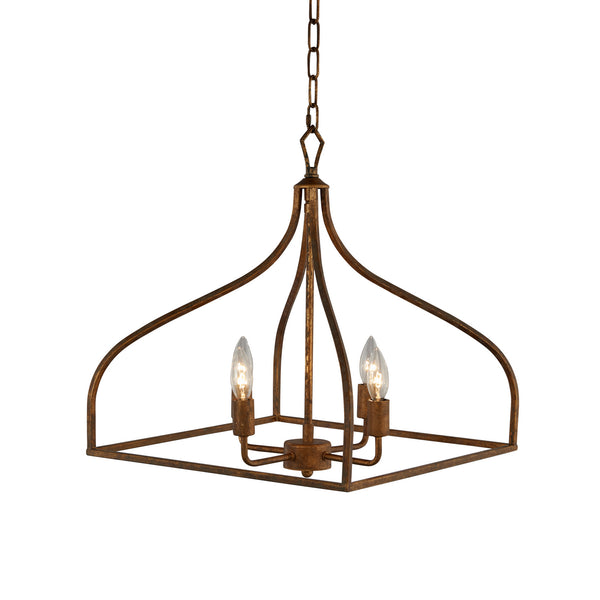 Mea Four Light Chandelier in Aged Gold Finish