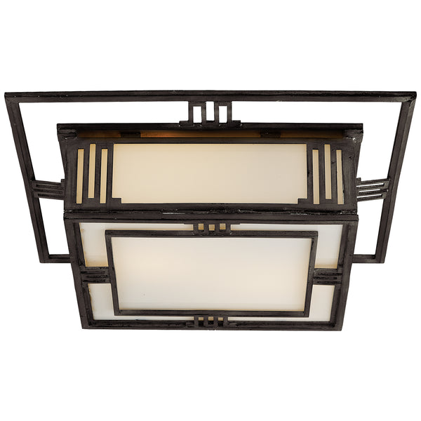 Enrique Two Light Flush Mount in Aged Iron Finish