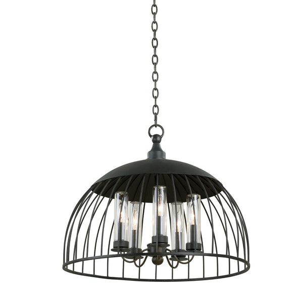 Ludlow Five Light Pendant in Natural Iron Finish