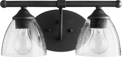 Quorum - 5150-2-69 - Two Light Vanity - Brooks - Textured Black w/ Clear/Seeded