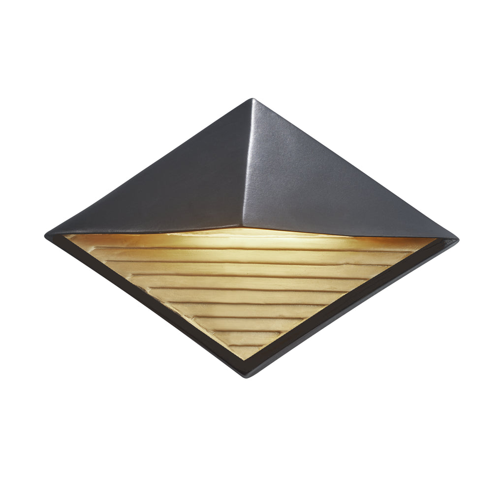 Justice Designs - CER-5600-CBGD - LED Wall Sconce - Ambiance - Carbon Matte Black w/Champagne Gold