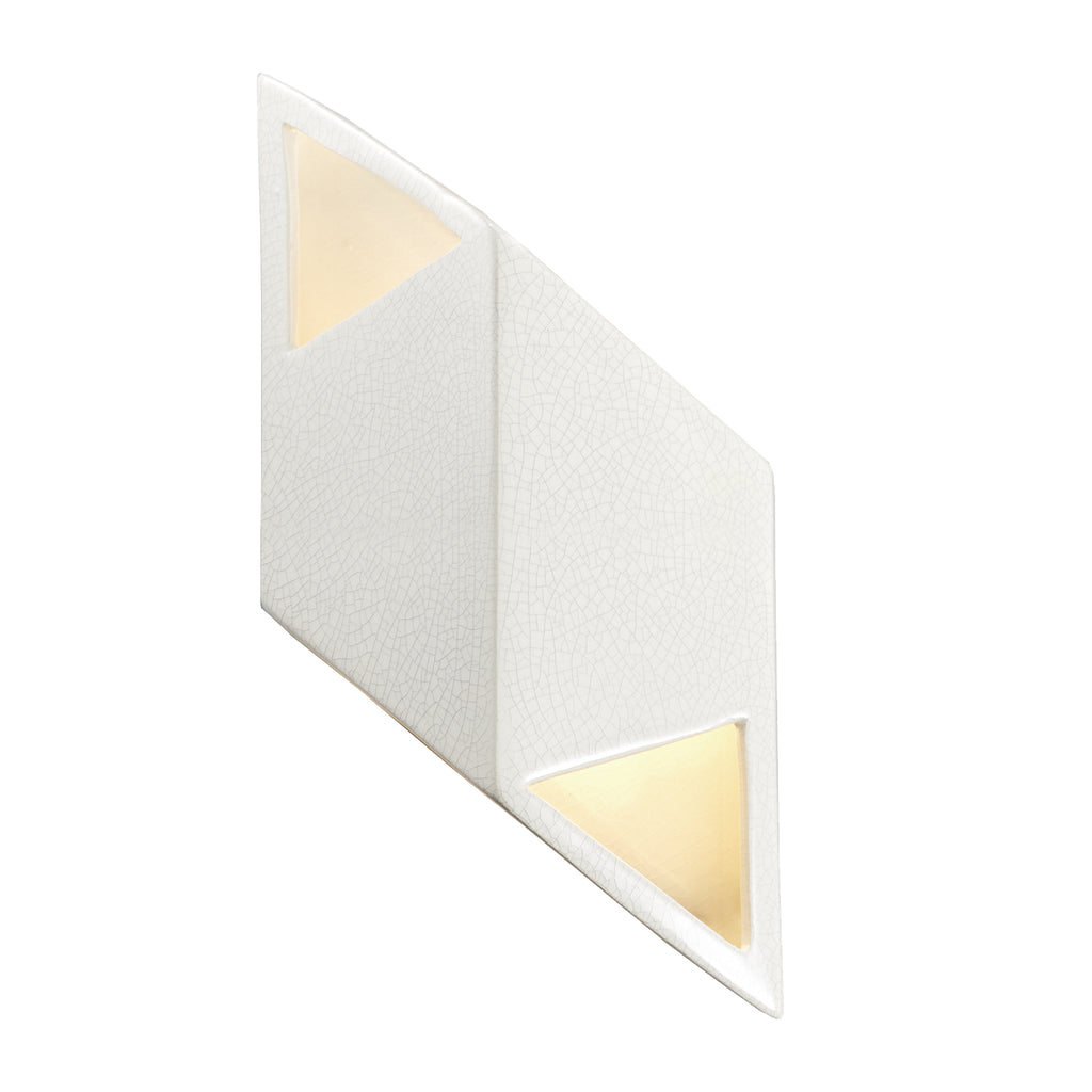 Justice Designs - CER-5835-CRNI - Wall Sconce - Ambiance - White Crackle w/ Ink w/ White Crackle w/ No Ink