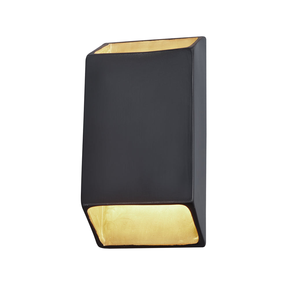 Justice Designs - CER-5875-CBGD - LED Wall Sconce - Ambiance - Carbon Matte Black w/Champagne Gold