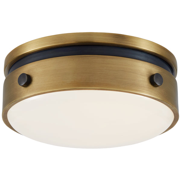 Hicks LED Flush Mount in Bronze With Antique Brass Finish