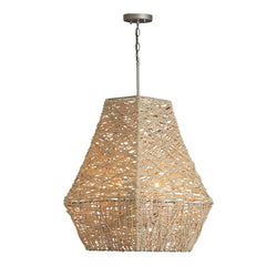Capital Lighting - 335241NY - Four Light Pendant - Finley - Natural Jute and Grey