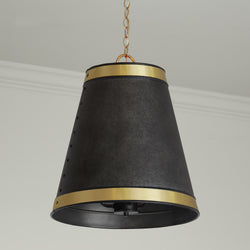 Capital Lighting - 335631GB - Three Light Pendant - Barrow - Galvanized Black and True Brass