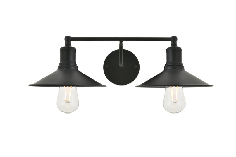 Etude Two Light Wall Sconce in Black Finish