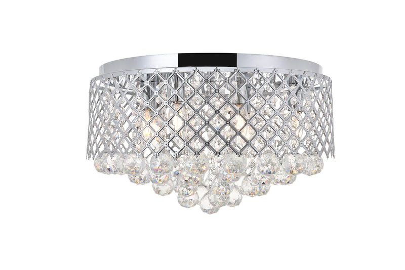 Tully Six Light Flush Mount in Chrome And Clear Finish
