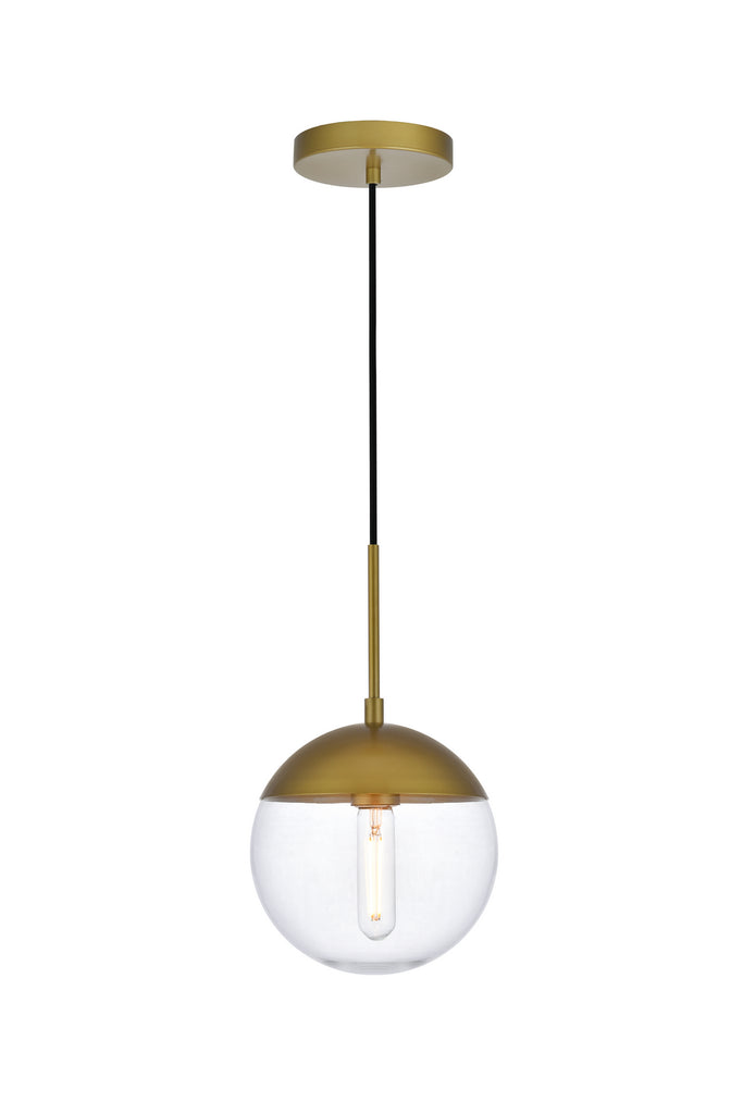 Elegant Lighting - LD6031BR - One Light Pendant - Eclipse - Brass And Clear