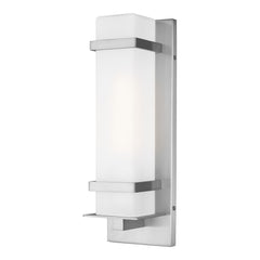 Generation Lighting. - 8520701-04 - One Light Outdoor Wall Lantern - Alban - Satin Aluminum