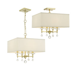 Crystorama - 8105-AG_CEILING - Four Light Ceiling Mount - Paxton - Aged Brass