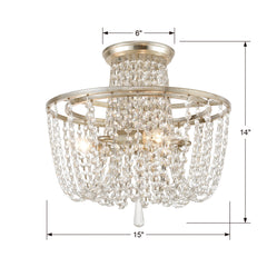 Crystorama - ARC-1900-SA-CL-MWP - Three Light Ceiling Mount - Arcadia - Antique Silver