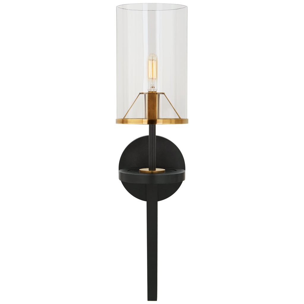 Visual Comfort Signature - TOB 2502BK/HAB-CG2 - One Light Wall Sconce - Vivier - Blackened Iron And Hand-Rubbed Antique Brass