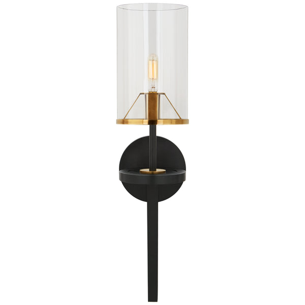 Vivier One Light Wall Sconce in Blackened Iron And Hand-Rubbed Antique Brass Finish