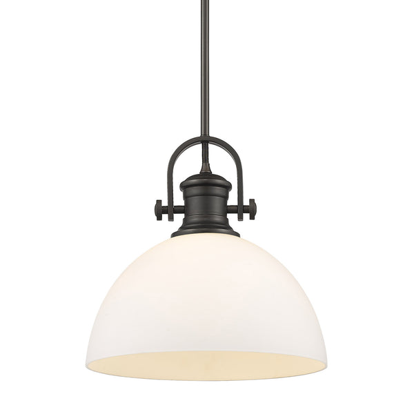 Hines RBZ One Light Pendant in Rubbed Bronze Finish